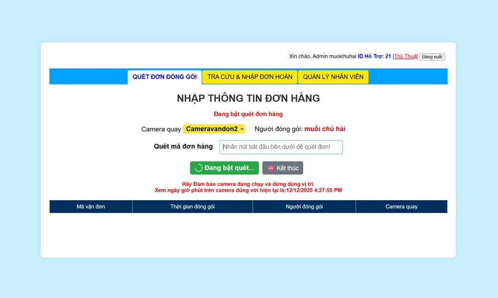 Loại Camera Quay Đóng Gói Hàng Mỹ Phẩm