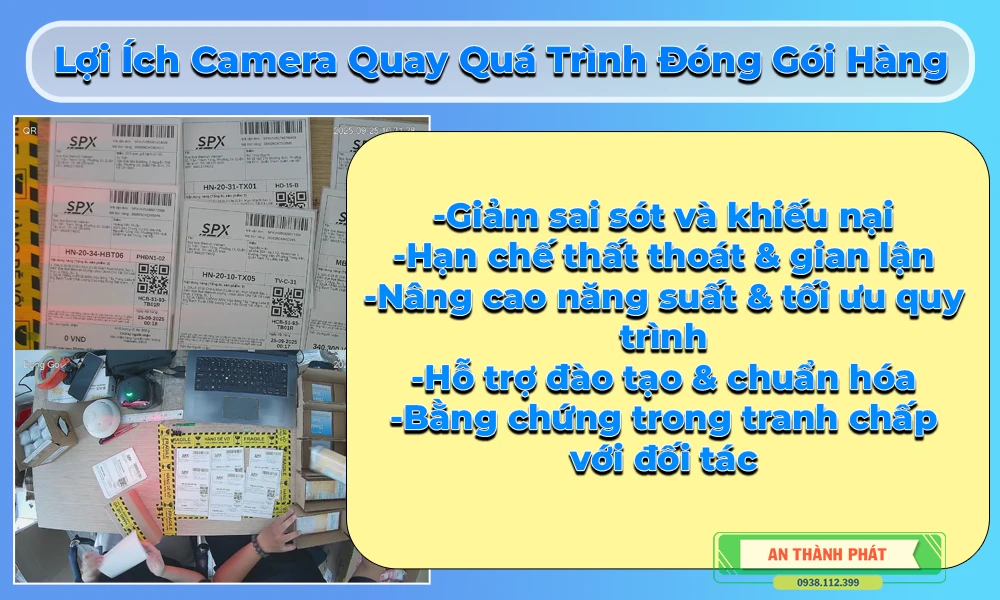 loi ich khi lap đặt camera quá trình đóng gói hàng