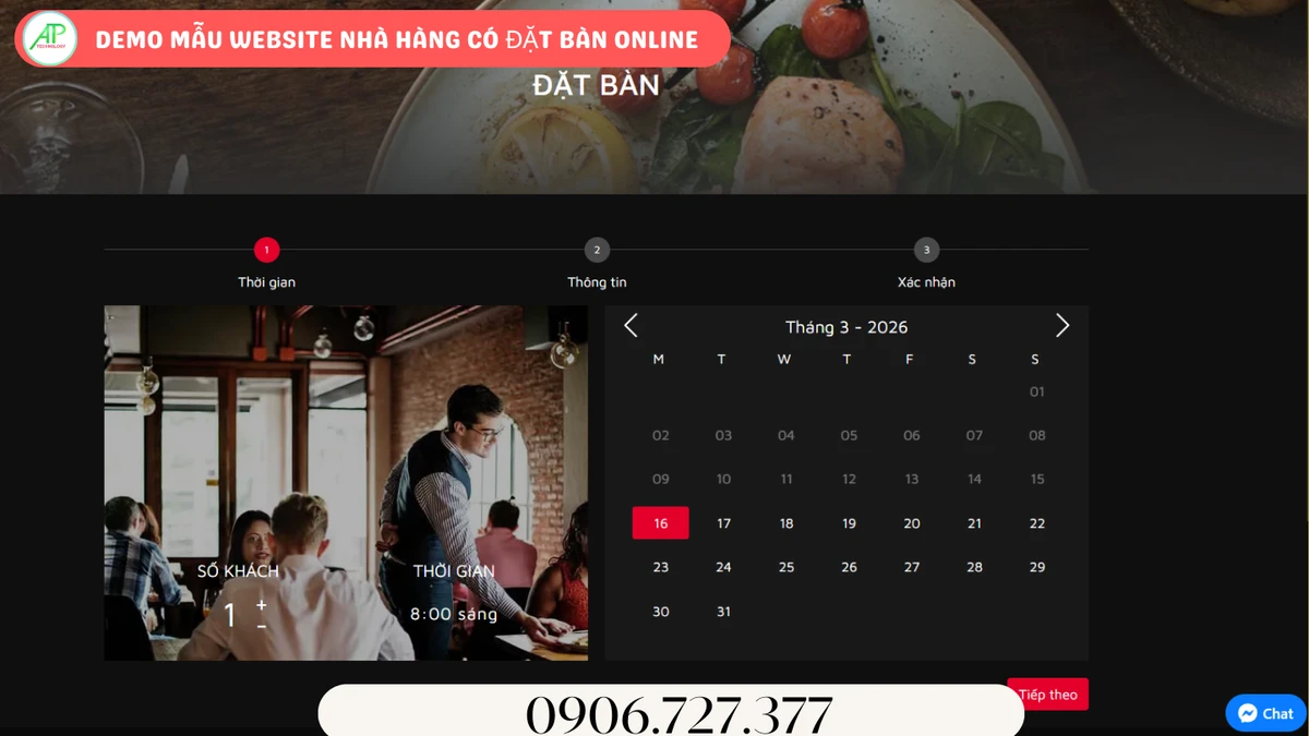 mẫu camera nhà hàng đặt bàn online