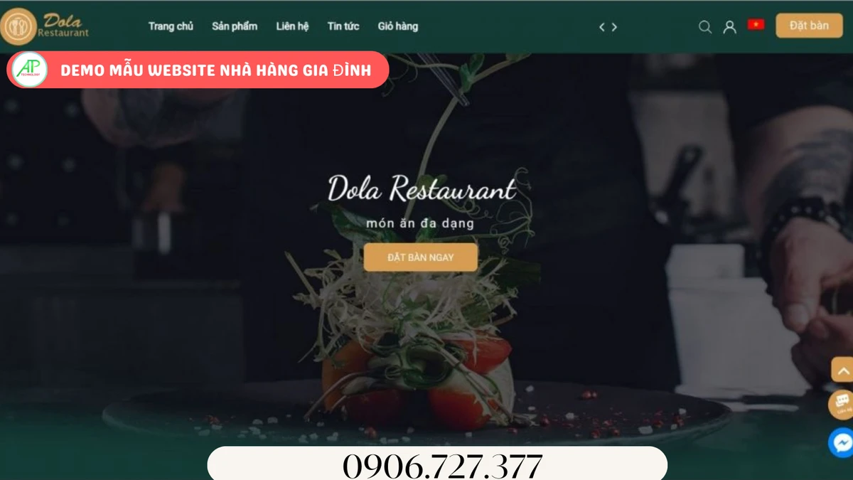 mẫu web nhà hàng gia đình