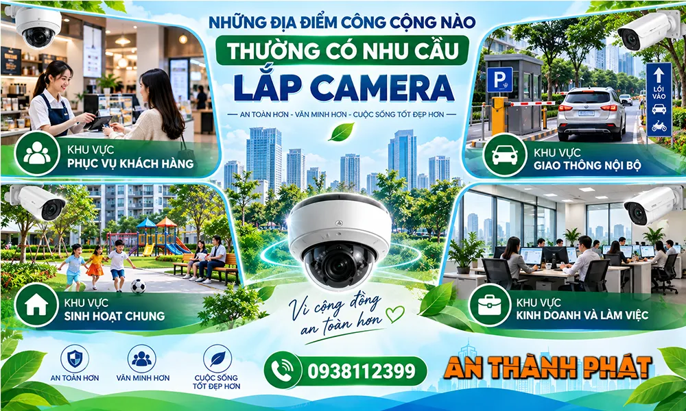 những địa điểm công cộng nào thường có nhu cầu lắp camera