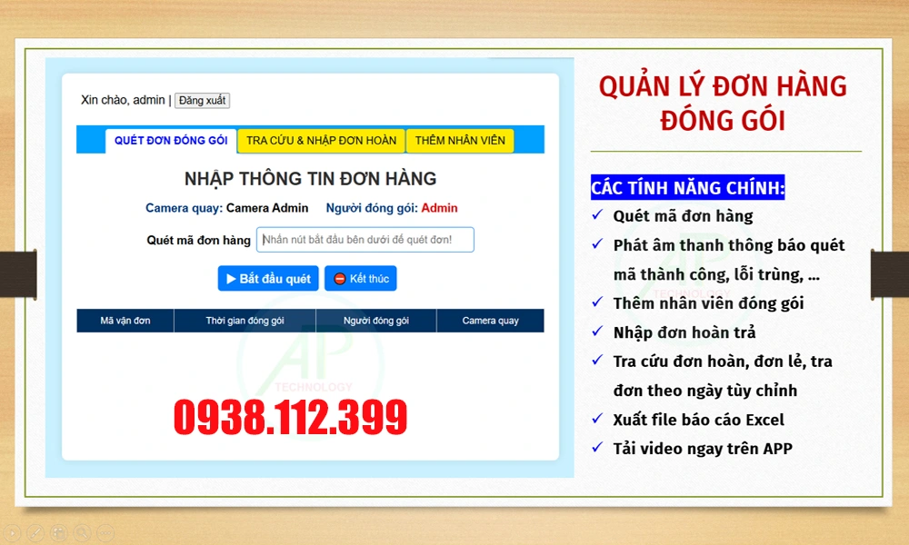 phần mềm lắp camera quay đóng háng Shopee