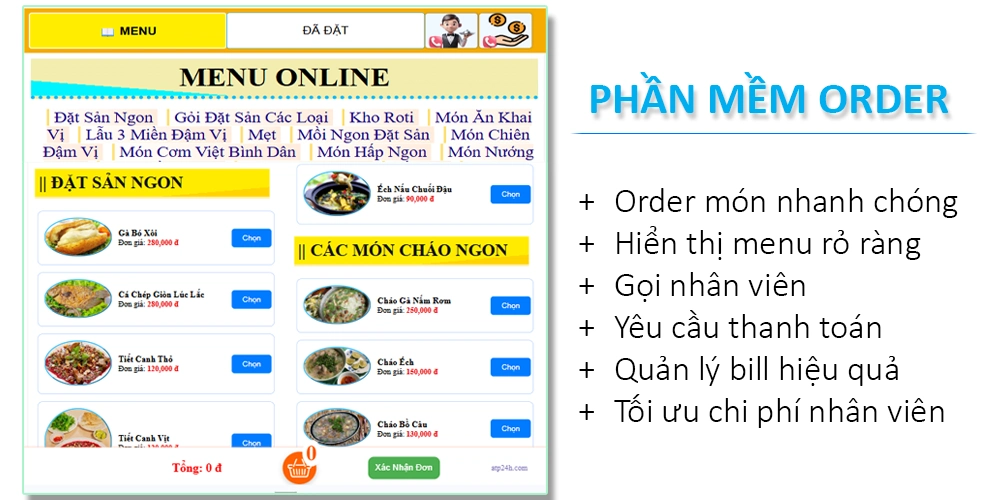 Phần Mềm Order Bằng Điện Thoại