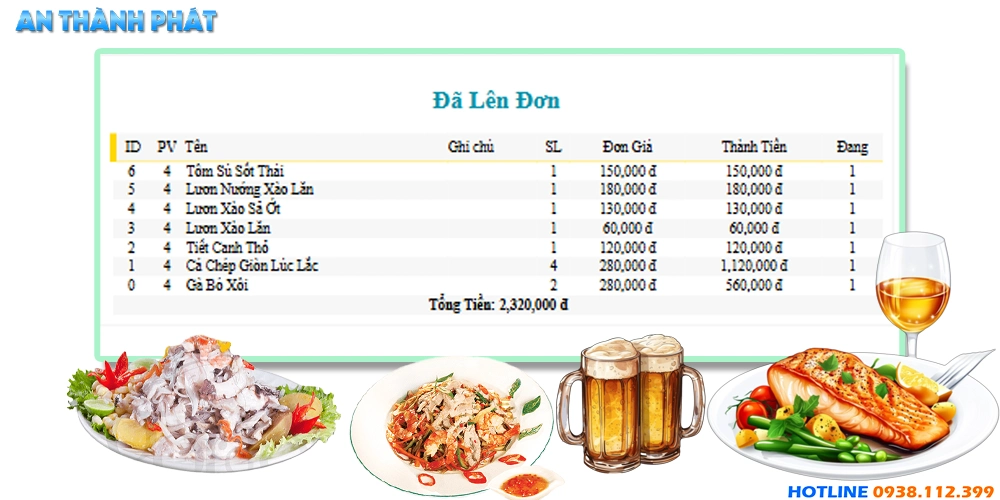 Phần Mềm Order Bằng Điện Thoại