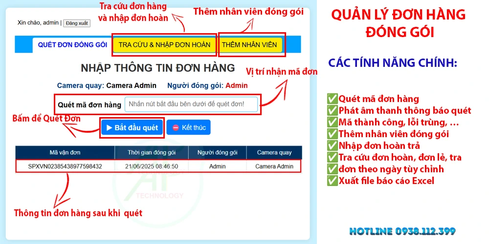 Giải Pháp Quản Lý Đóng Gói Bằng Camera