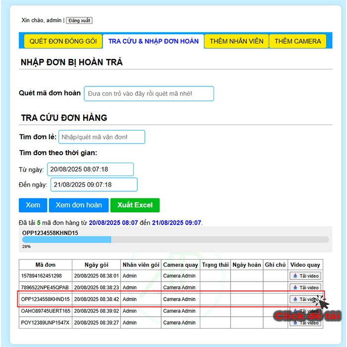 Phần Mềm Quản Lý Mã Đơn Hàng Trích Xuất Video