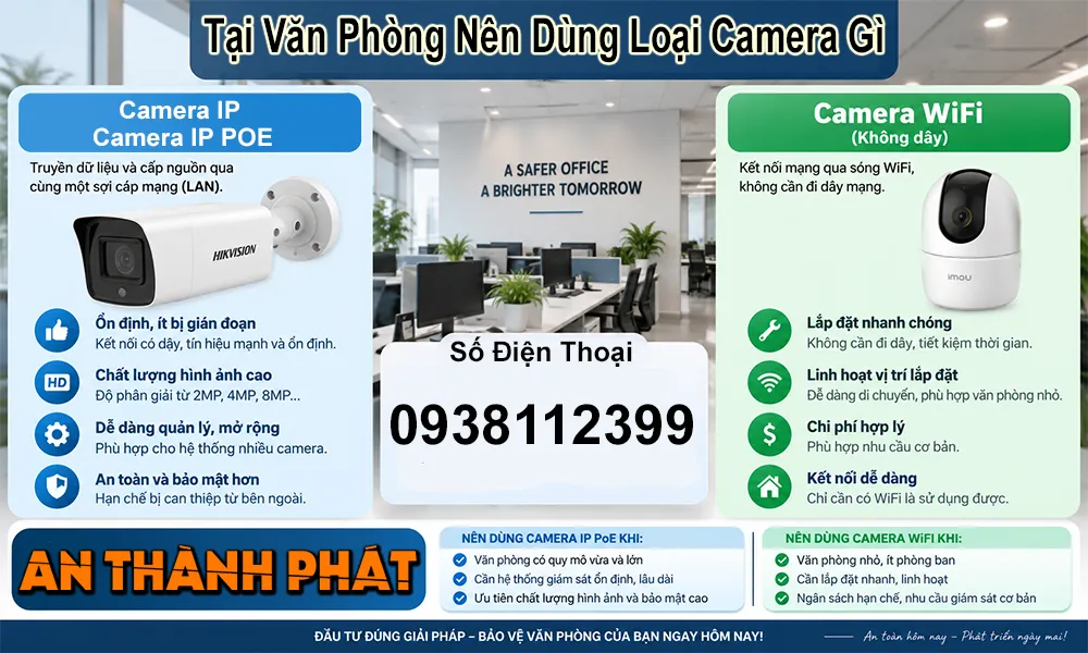 tại văn phòng nên dùng loại camera gì