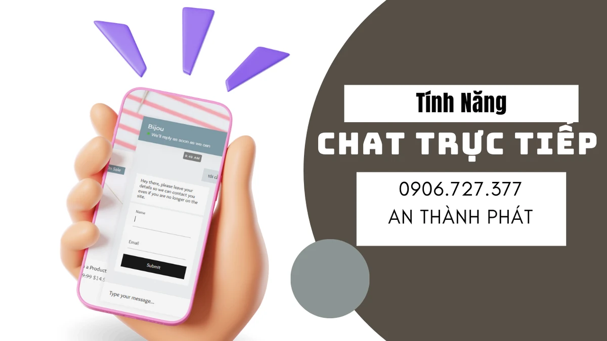tính năng chat trực tiếp với khách hàng